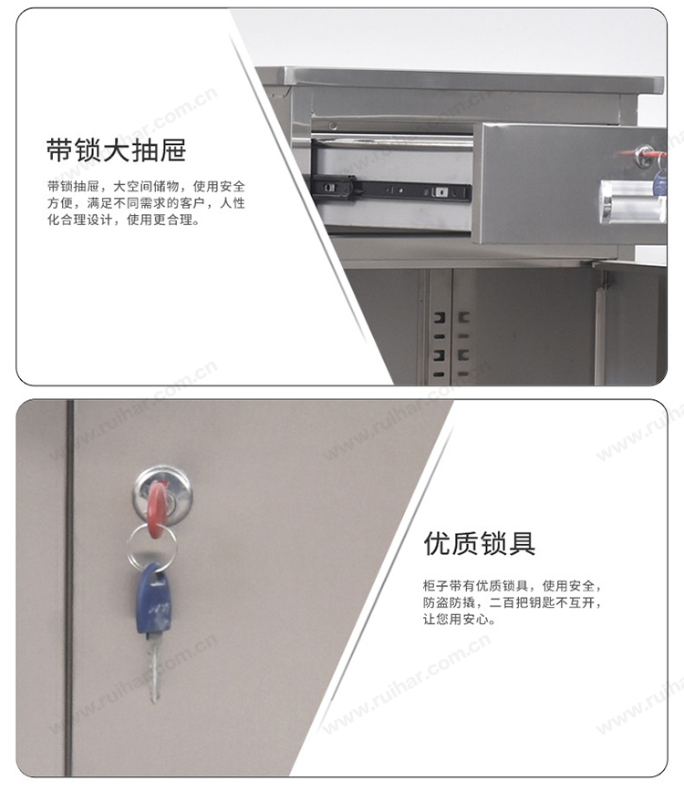 矮柜鐵皮文件柜資料抽屜小柜子不銹鋼床頭柜工具柜儲(chǔ)物柜帶鎖 不銹鋼一門(mén)一斗