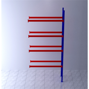 棧板式貨架副架2880×1000×6000mm(四層,2.5T/層,橘紅色)