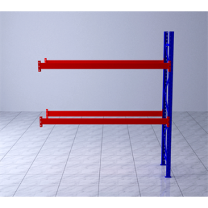 棧板式貨架副架2480×1000×3500mm(兩層,1.5T/層,橘紅色)