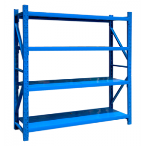 中型貨架主架1500×500×1500mm(四層,500kg/層,藍色)