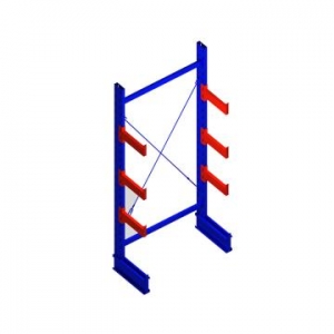 單面懸臂主架，1500*800*2500，400kg/層，4層，懸臂長(zhǎng)700mm，含底座