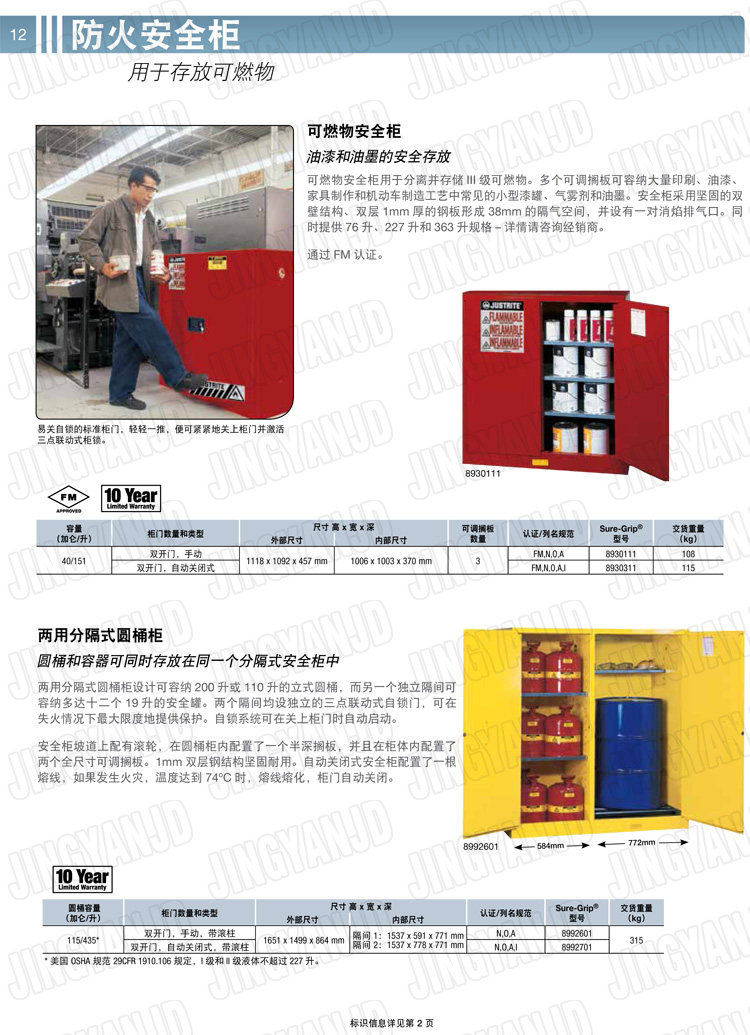 美國(guó)杰斯瑞特，防火安全柜，justrite防火柜，justrite安全柜，防爆柜justrite