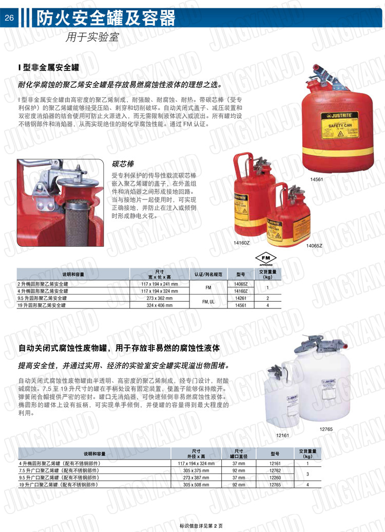 JUSTRITE，美國(guó)杰斯瑞特，justriteI型安全罐,柴油汽油存放罐，酒精松香水安全存儲(chǔ)罐，防火安全罐，防爆安全罐