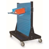 移動型雙面物料架960×610×1110mm(2方孔2百葉)，KM-2222